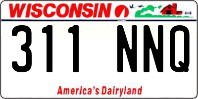WI license plate 311NNQ
