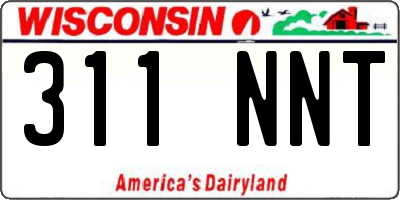 WI license plate 311NNT