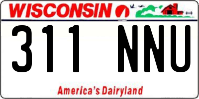 WI license plate 311NNU