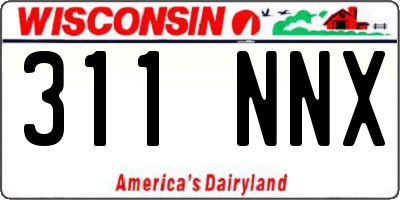 WI license plate 311NNX