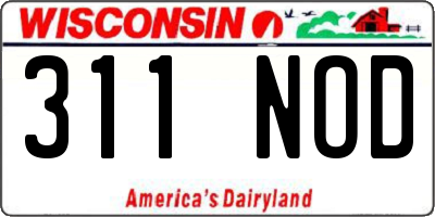 WI license plate 311NOD