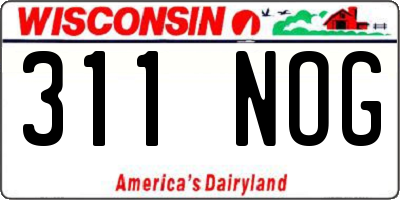 WI license plate 311NOG