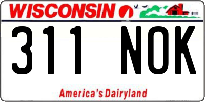 WI license plate 311NOK