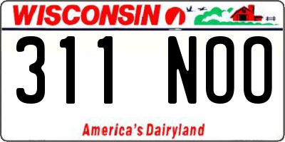 WI license plate 311NOO