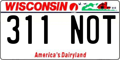 WI license plate 311NOT