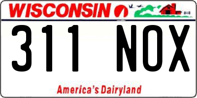 WI license plate 311NOX