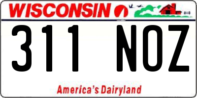 WI license plate 311NOZ