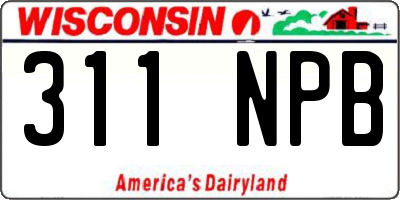 WI license plate 311NPB