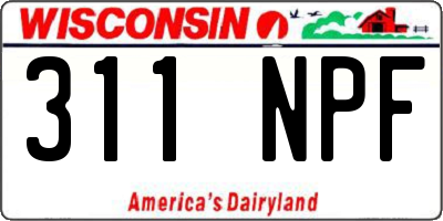 WI license plate 311NPF