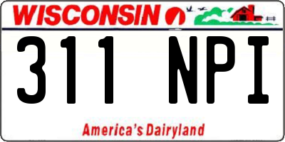 WI license plate 311NPI