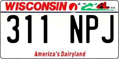 WI license plate 311NPJ