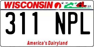 WI license plate 311NPL