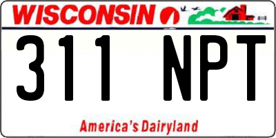 WI license plate 311NPT