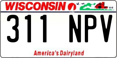 WI license plate 311NPV