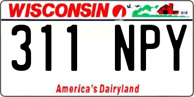 WI license plate 311NPY