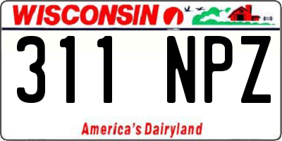 WI license plate 311NPZ