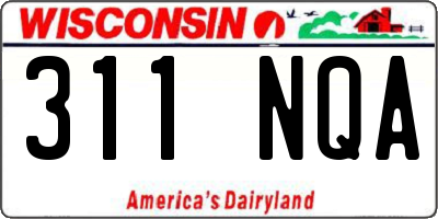 WI license plate 311NQA