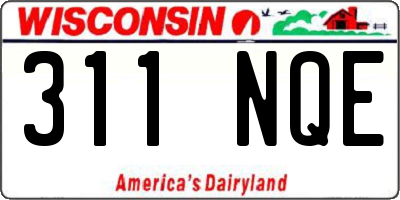 WI license plate 311NQE