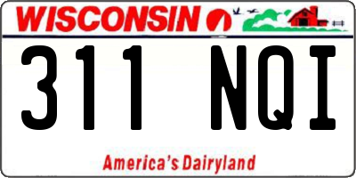 WI license plate 311NQI