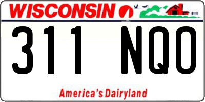 WI license plate 311NQO