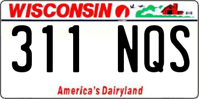 WI license plate 311NQS