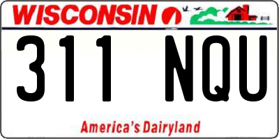 WI license plate 311NQU