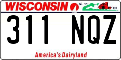 WI license plate 311NQZ