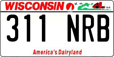 WI license plate 311NRB
