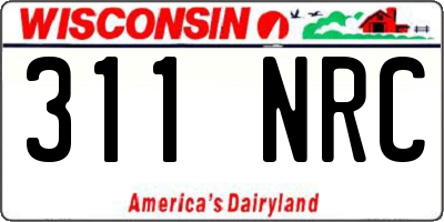 WI license plate 311NRC