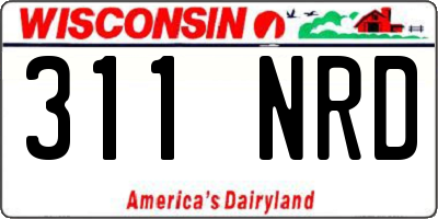WI license plate 311NRD