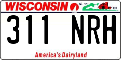 WI license plate 311NRH