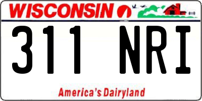 WI license plate 311NRI