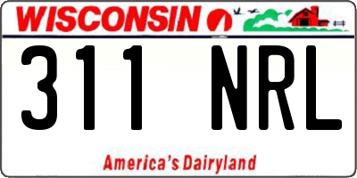 WI license plate 311NRL
