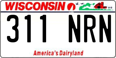 WI license plate 311NRN