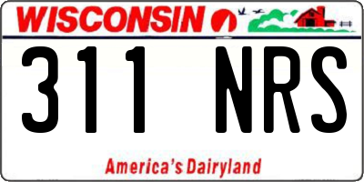 WI license plate 311NRS