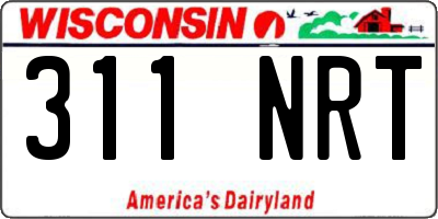 WI license plate 311NRT