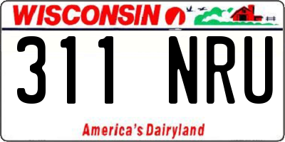 WI license plate 311NRU