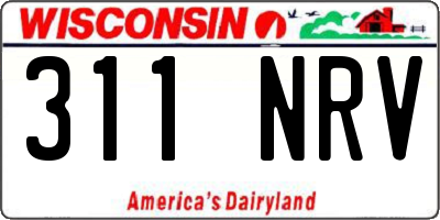 WI license plate 311NRV