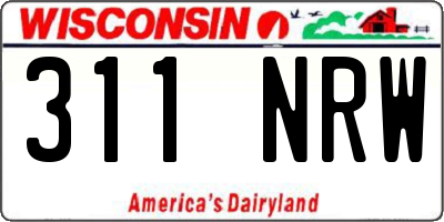 WI license plate 311NRW