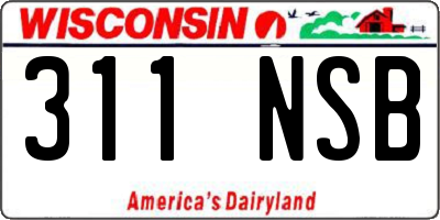 WI license plate 311NSB