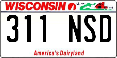 WI license plate 311NSD