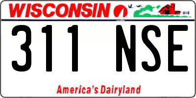 WI license plate 311NSE
