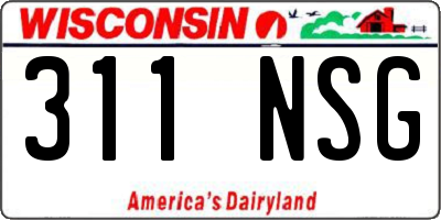 WI license plate 311NSG