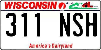 WI license plate 311NSH