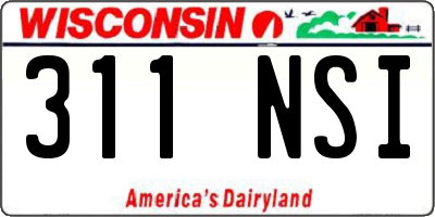 WI license plate 311NSI