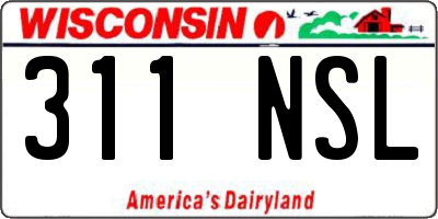 WI license plate 311NSL