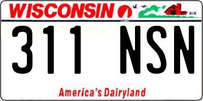 WI license plate 311NSN