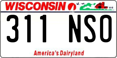WI license plate 311NSO