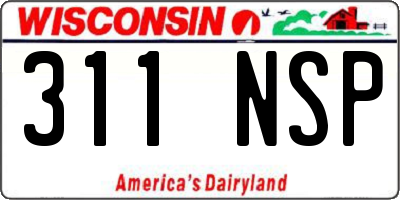 WI license plate 311NSP