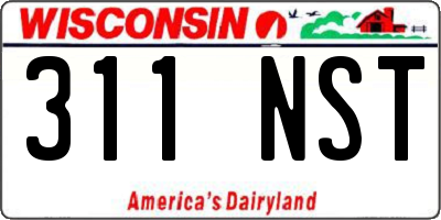 WI license plate 311NST